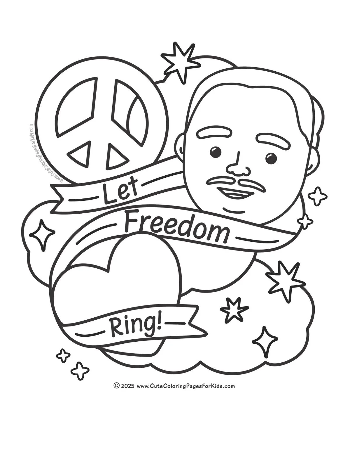 martin luther king coloring pages (free printable) - cute coloring
